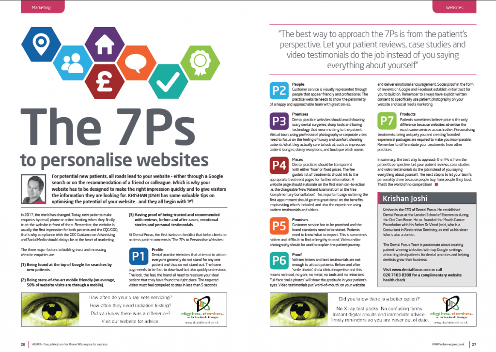 the 7Ps to personalise websites